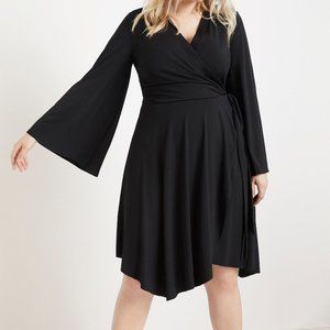 Eloquii Asymmetrical Hem Wrap Dress